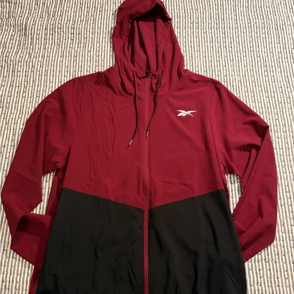 Reebok Maroon and Black Zip-Up Hoodie - Picture 2 of 6